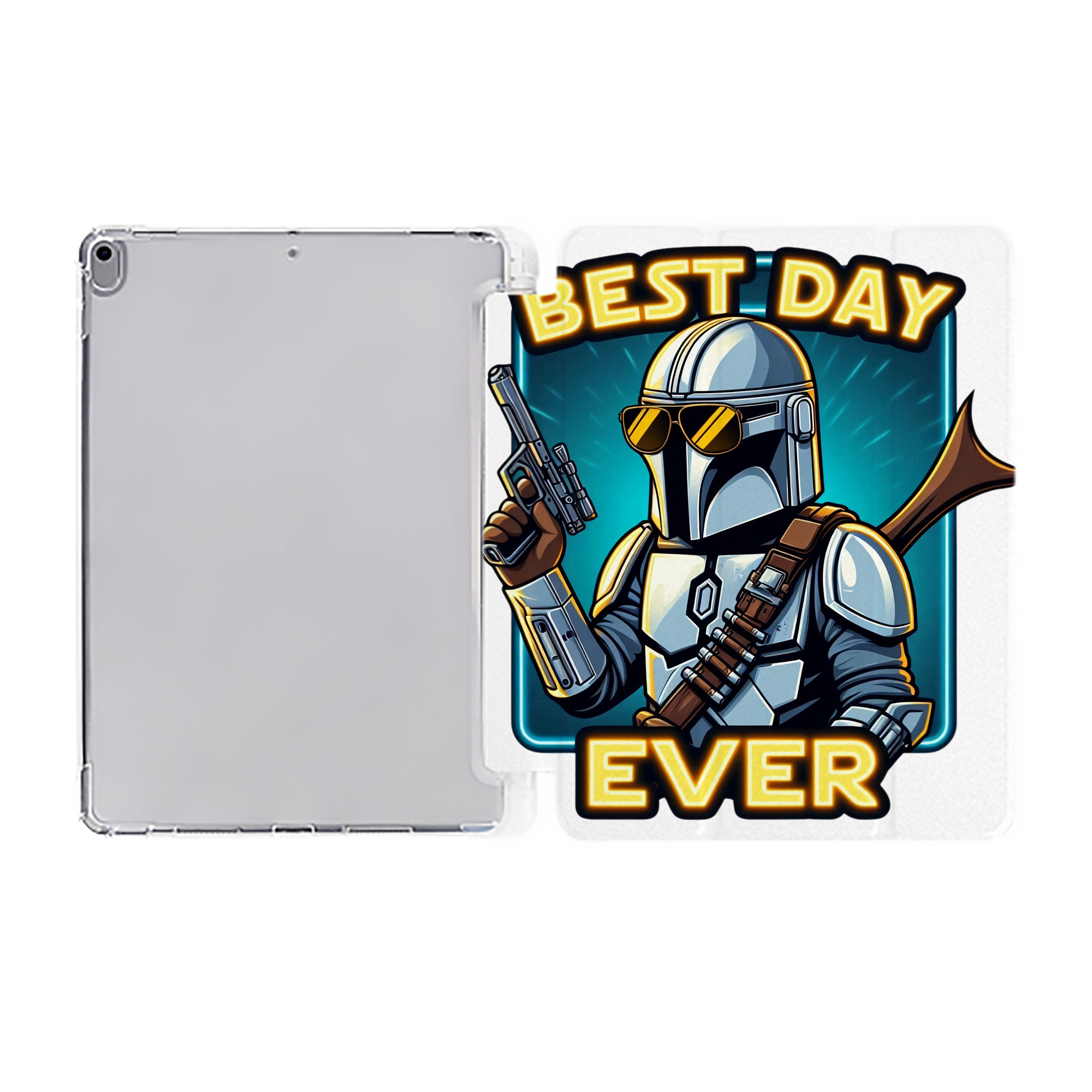 （画像用） スター・ウォーズ Star Wars IPad ケース ペン収納付き 三つ折りスタンド PUレザー×シリコン 対応機種9.5/10.5/10.9インチ